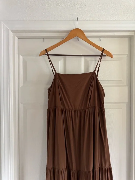 Nine West Maxi Dress, Brown, Size Large - Picture 3 of 9